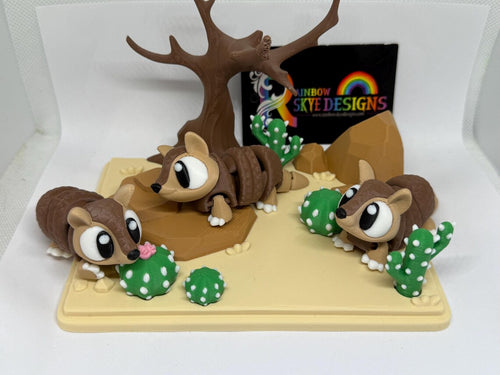 Armadillo Adventures Diorama – 3D Printed Cuties