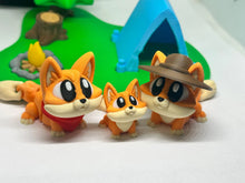 Fox Family Camping Adventure Diorama- 3D printed