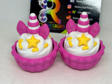 3D Printed Unicorn Cupcake Fidget – Articulated Clicker Toy