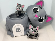 3D Mama Cat & Kittens with Cozy Cat Container House