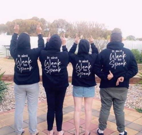 It ain’t weak to speak hoodies