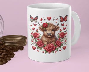 Valentine's day Highland Cow Coffee Mugs