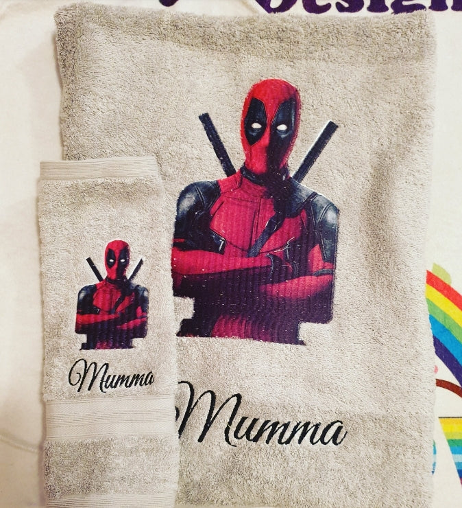 Red Fighting Guy Personalized Towel