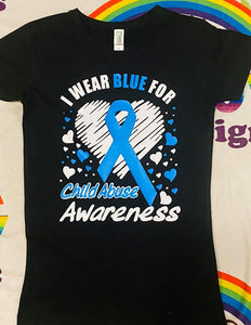 I wear Blue for Child Abuse Awareness tshirt