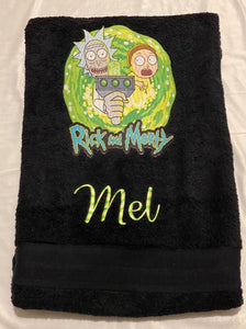 Rick and Morty Personalised towel