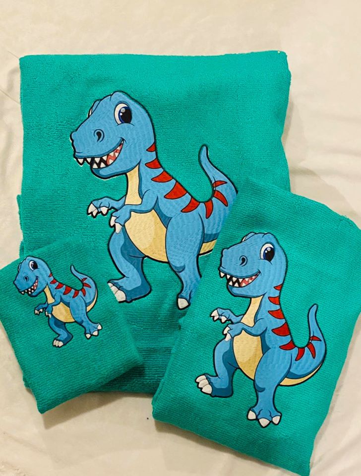 Dinosaur t-Rex  towel set
