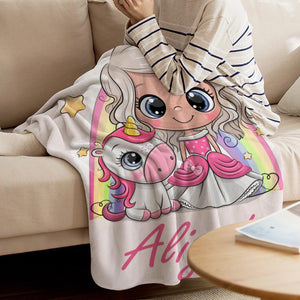 Princess Unicorn Custom Blanket