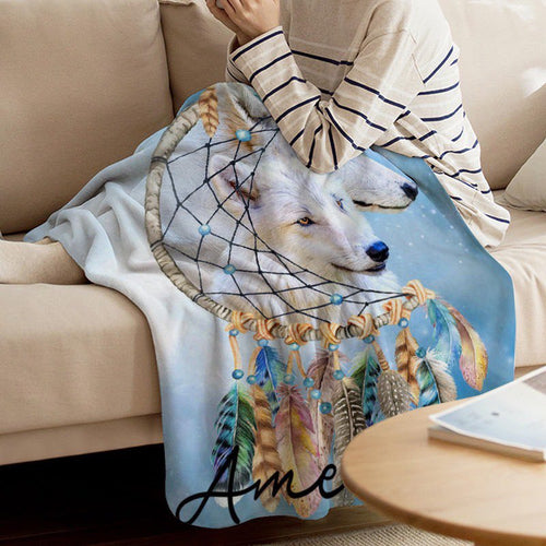 Wolf Dreamcatcher Custom Blanket