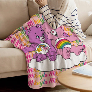 Care Bear Rainbow Custom Blanket