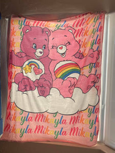 Care Bear Rainbow Custom Blanket