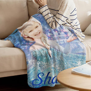 Elsa Face Custom Blanket