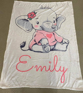 Elephant baby Custom Blanket