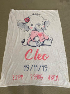 Elephant baby Custom Blanket