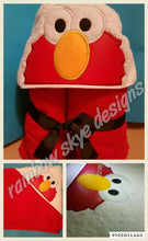 Blue and Red Monster Hooded Towel