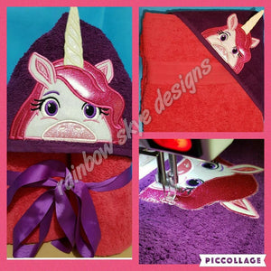 3D Unicorn Hooded Towel