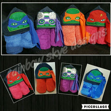 3D Coloured Turtles Hooded Towel
