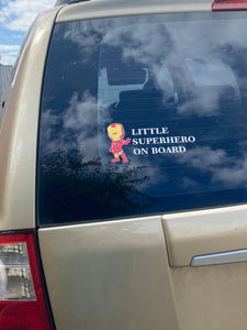 Little Superhero Onboard Car decals
