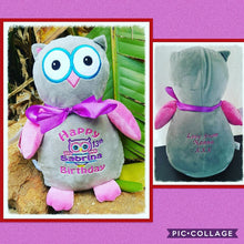 Hooty lou Pink/Grey  Owl Teddy