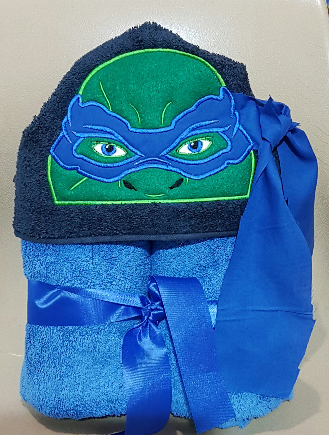 3D Coloured Turtles Hooded Towel