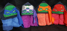 3D Coloured Turtles Hooded Towel