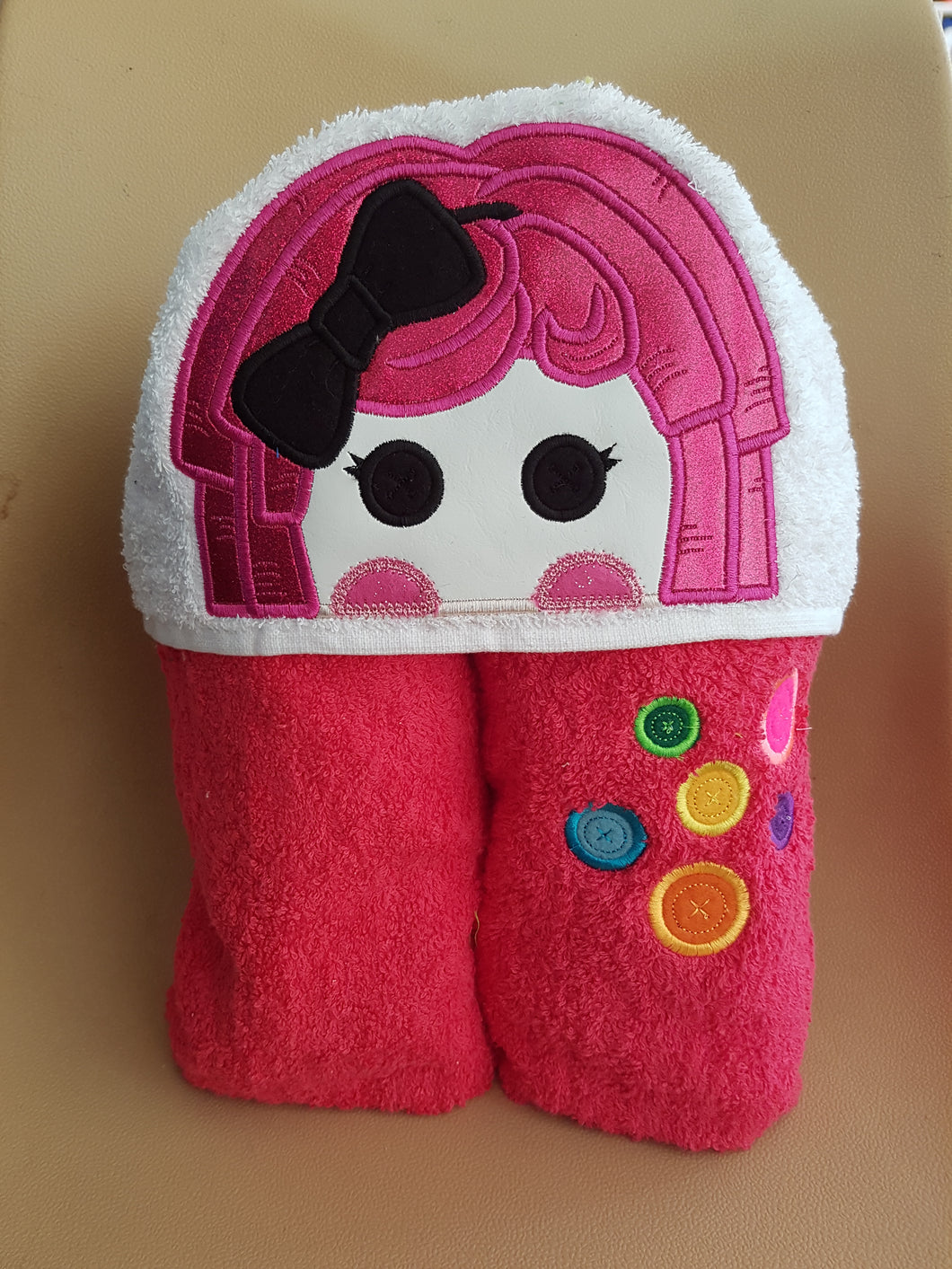 Button Girl Hooded Towel