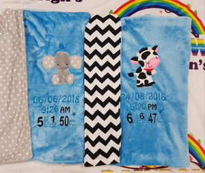 Embroidered Personlized Baby Blankets