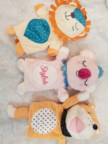 Hand puppets owl,fox,lion
