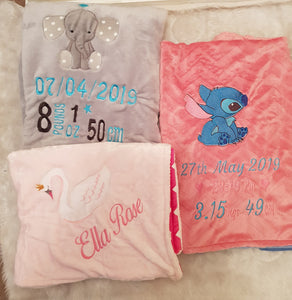 Embroidered Personlized Baby Blankets