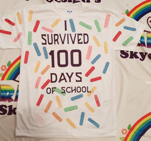 Survived 100 days of school tshirt