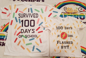 Survived 100 days of school tshirt