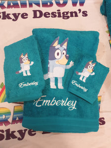 Bluey family towel set