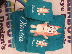 Bluey family towel set