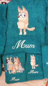 Bluey family towel set