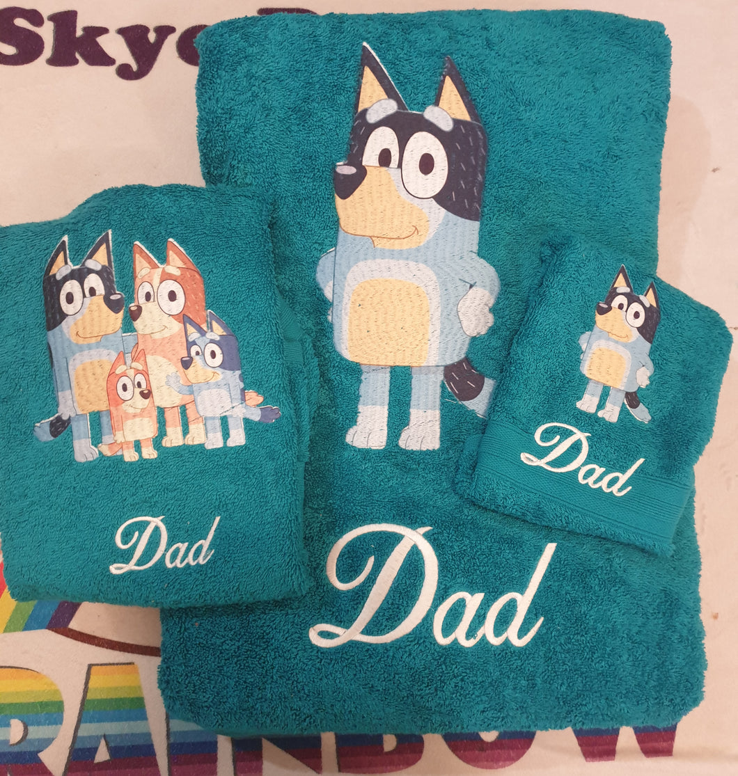 Bluey family towel set