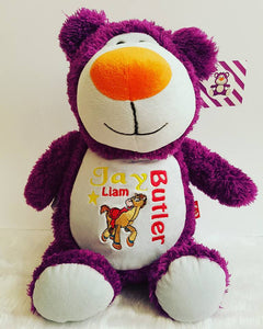 Cubbyford the Purple Bear.