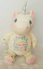 White spotty coloured Unicorn Teddy