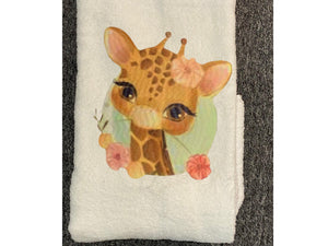 Baby Giraffe Personalised Towel