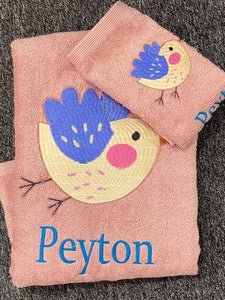 Baby Bird Personalised towel