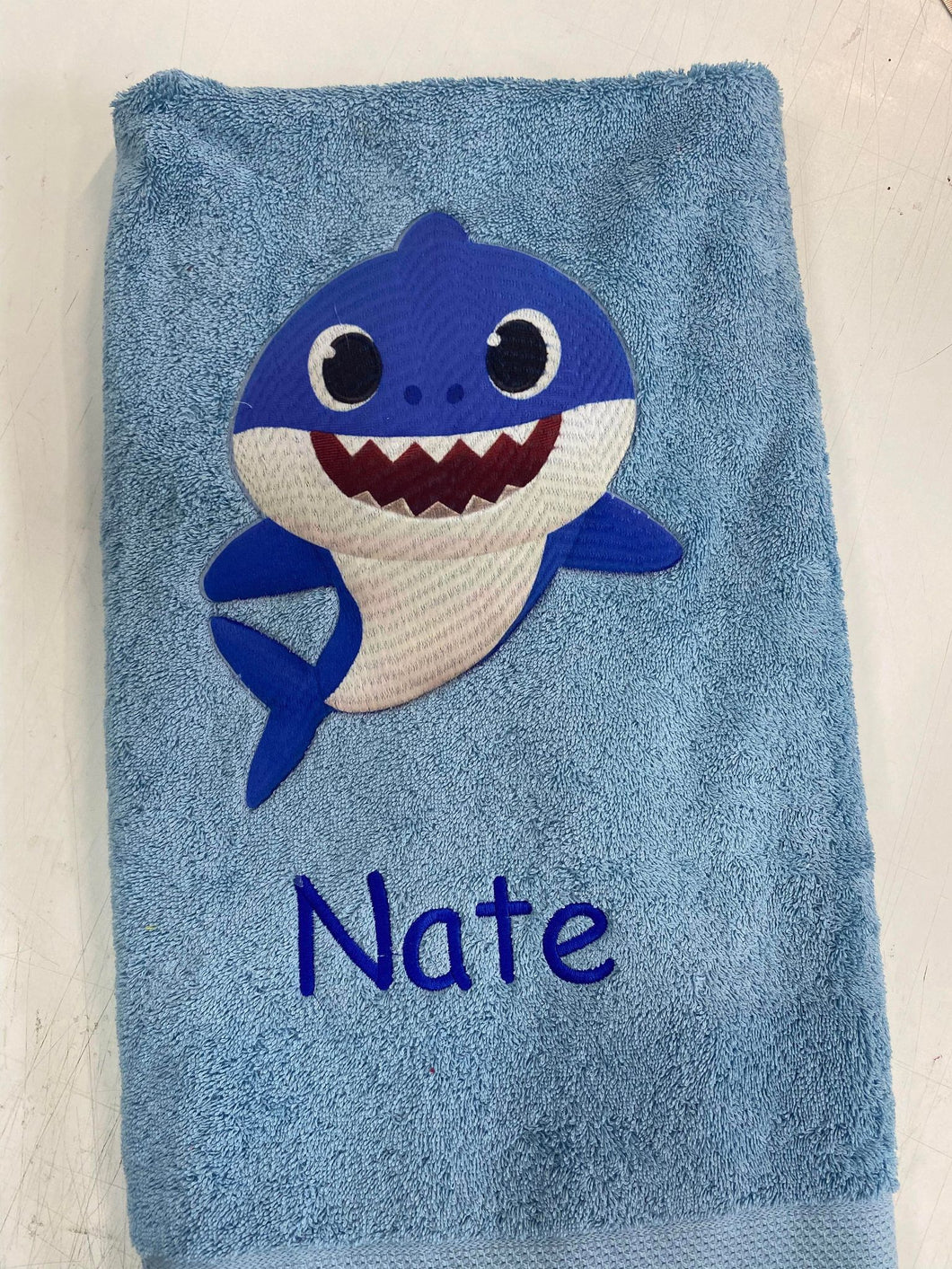 Baby Shark Personalised towel