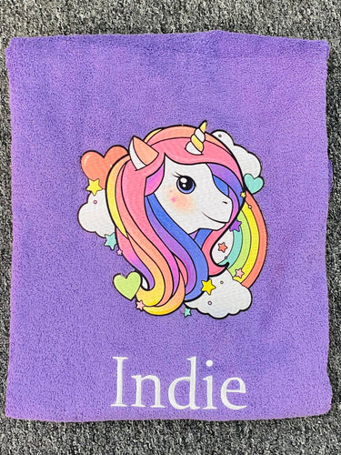 Rainbow Hearts Unicorn Towel Set