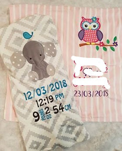 Embroidered Personlized Baby Blankets