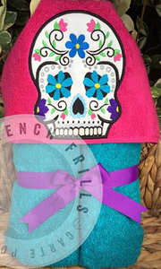 Sugar Skull Hooded Towel