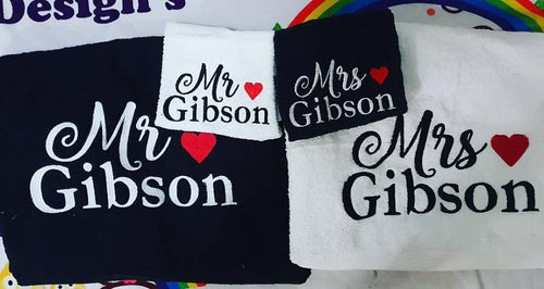 Wedding Gift Towel Set Mr&Mrs