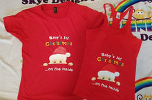 Baby's 1st xmas on the inside tshirt/singlet