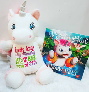 Unicorn teddy & story book