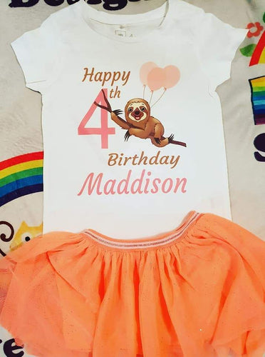 Sloth girls  birthday set