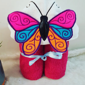 3D Butterfly Hooded Towel