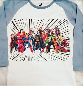 All Together Character Tshirts / superhero, pj mask, bluey and more