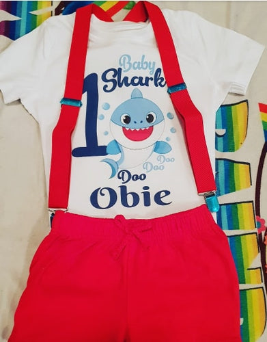 Baby shark cake smash outfit