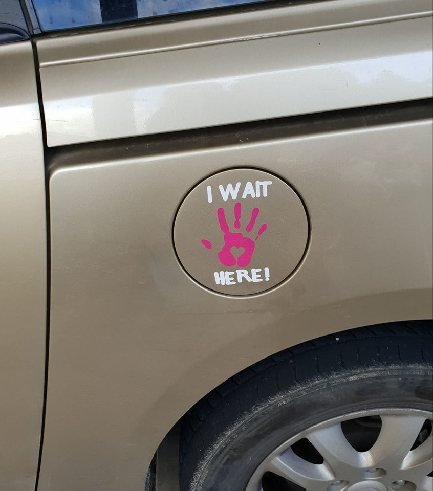 i wait here Safe Spot Kids Car stickers